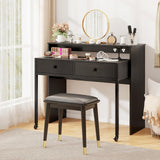 Tangkula Extendable Computer Desk with 2 Storage Drawers