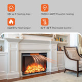 Tangkula 26 Inches Electric Fireplace Inserts with Remote Control