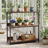 Tangkula 3-Tier Bookshelf with Wooden Shelves and Metal Frame