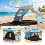 Tangkula 3/4/5/6 Person Pop Up Beach Tent with Canopy