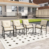 Tangkula Metal Outdoor Dining Chair Set of 2/4 Stackable Patio Chairs w/Armrests