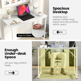 Tangkula Computer Laptop Desk, Heavy Duty Metal Frame Writing Desk