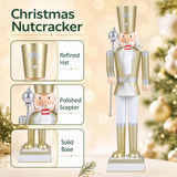 Tangkula 32.5" Christmas Nutcracker with Tall Hat & Scepter