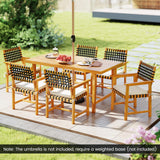 Tangkula 63" Acacia Wood Dining Table for 6 People