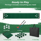 Tangkula 11 FT Golf Pong Putting Game Set with 2 Adjustable Putters