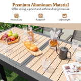 Tangkula 31.5”-63” Extendable Patio Table, Outdoor Aluminum Table for 4-6 People (Natural, 63")