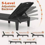 Tangkula Lounge Chair Outdoor Set of 2 for Poolside