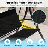 Tangkula 3-Person Wicker Porch Swing Outdoor Swing with Rattan Seat & Back