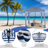 Tangkula 6x6 Ft Beach Cabana, Portable Beach Canopy with Detachable Sidewall