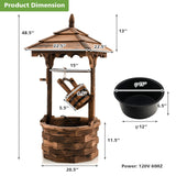Tangkula Outdoor Wishing Well Water Fountain, 22.5" x 22.5" x 48.5"