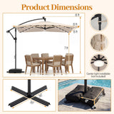 Tangkula 8x8 FT Solar Patio Umbrella with Base Included