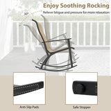 Tangkula 3 Piece Patio Rocker Set with Side Table for Porch