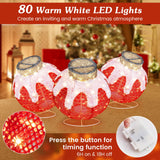 Tangkula Christmas Lighted Lantern with 80 LED Lights & Support Base