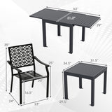 Tangkula 7 Pieces Outdoor Dining Set for 6 with Expandable Table