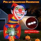 Tangkula 5 Ft Halloween Inflatable Clown, Blow up Circus Clown Box