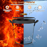 Tangkula 3 Gallon Ash Bucket with Lid for Fire Pits Wood Burning Stoves