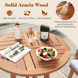 Tangkula Outdoor Acacia Wood Bar Table