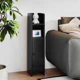 Tangkula Small Bathroom Storage Cabinet Narrow Slim Corner Floor Cabinet with Adjustable Shelf & 2 Open Shelves