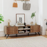 Tangkula 2-Door TV Stand for TVs up to 65 Inch with Open Shelves