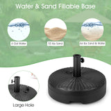 Tangkula Fillable Umbrella Base Stand, Water & Sand Filled 66 lbs Heavy-Duty Patio Umbrella Weighted Stand