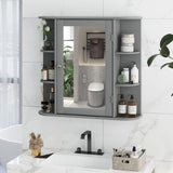 Tangkula Bathroom Medicine Cabinet with Mirror with Mirror, Wall Mounted Bathroom Storage Cabinet