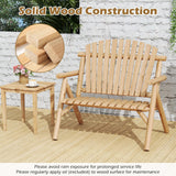 Tangkula Log Wood Patio Bench with Slatted Backrest