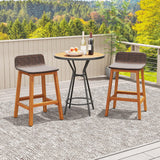 Tangkula Solid Acacia Wood Bar Stools Set of 2/4