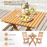 Tangkula Acacia Wood Patio Bistro Set 3