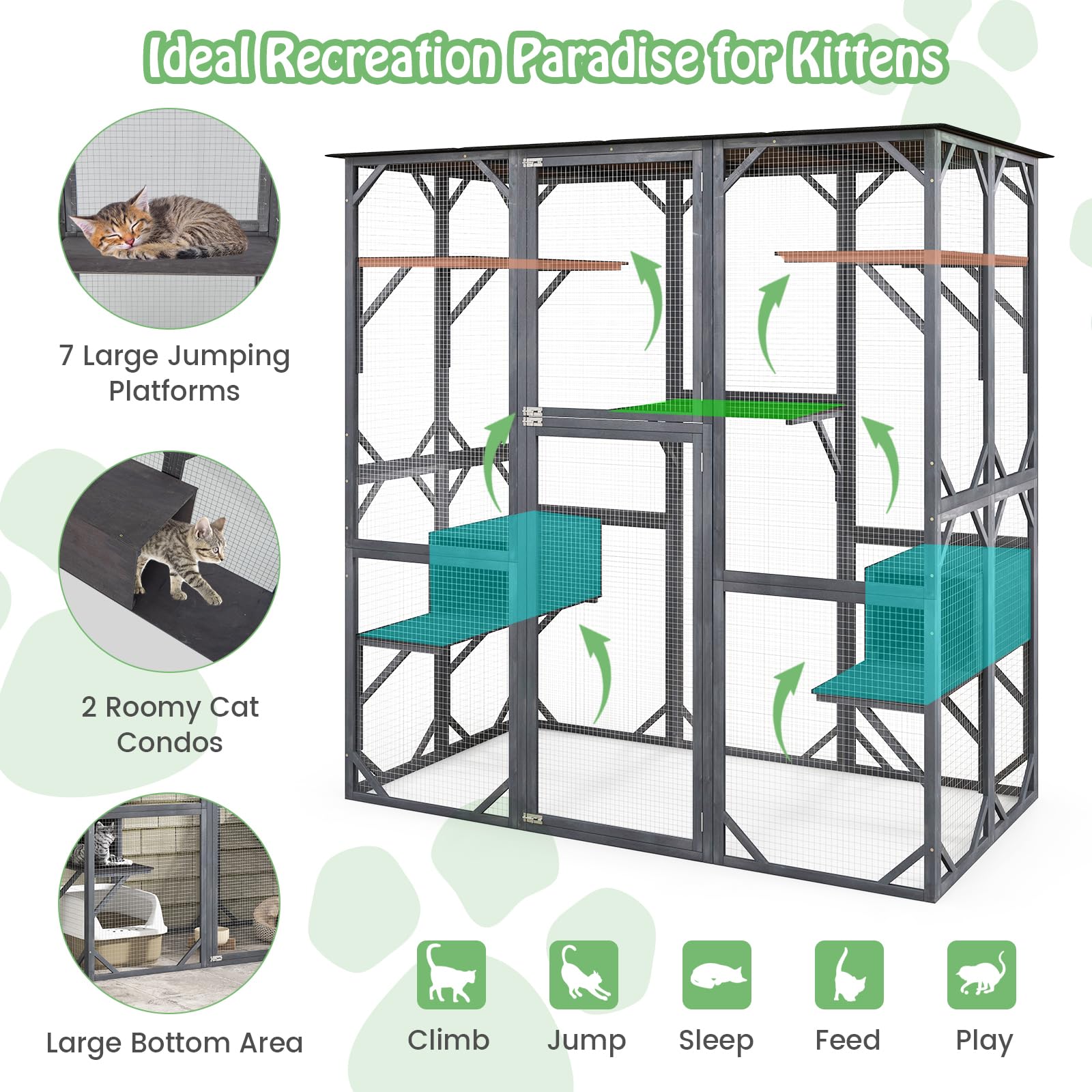 Tangkula Catio Outdoor Cat Enclosure Large