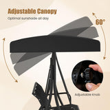 Tangkula 3 Person Porch Swing | Patio Swing with Adjustable Canopy