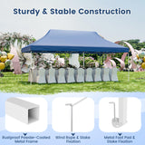 Tangkula 10x20 Ft Pop Up Canopy, Instant Setup Canopy Tent with 12 Stakes & 6 Ropes