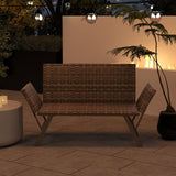 Tangkula Patio Convertible Sofa for 2 Quick Dry Foam Padded Rattan Loveseat