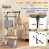 Tangkula 63 Inch Large Cat Tower with Sisal Scratching Posts