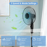 Tangkula 16 Inch Pedestal Fan, Adjustable Height, 3 Speed