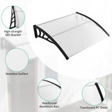 Tangkula 40" x 48" Window Awning, Modern Polycarbonate Overhead Door Awning