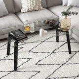 Tangkula Tempered Glass Coffee Table, Modern Cocktail Table, Clear Tea Table for Living Room Reception Office
