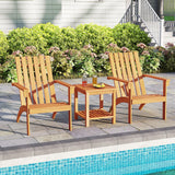 Tangkula Acacia Wood Patio Adirondack Chair with Inclined Seat and High Backrest for Porch