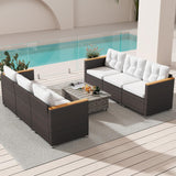 Tangkula 3 Seat Patio Couch Sofa with Thick Cushion for Porch