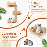 Tangkula 6 Pieces Cat Wall Furniture Set Kitten Wall Mounted Shelves