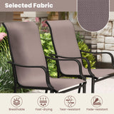 Tangkula Outdoor Dining Chairs with High Back & Curved Armrests