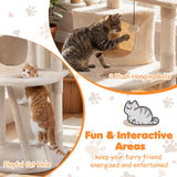 Tangkula 44” Cat Tree Multi-Level Cat Tower with Top Perches & Cozy Condo