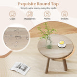 Tangkula 18” Round Outdoor Mahogany Wood Side Table