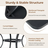 Tangkula 32-Inch Patio Dining Table for 4, Outdoor Dining Table w/Powder-Coated Metal Frame