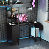 Tangkula Computer Desk with 2 Drawers & Open Shelves