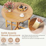 Tangkula 36 Inches Outdoor Folding Round Dining Table