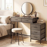 Tangkula 51-Inch Reversible Computer Desk with 5 Drawers