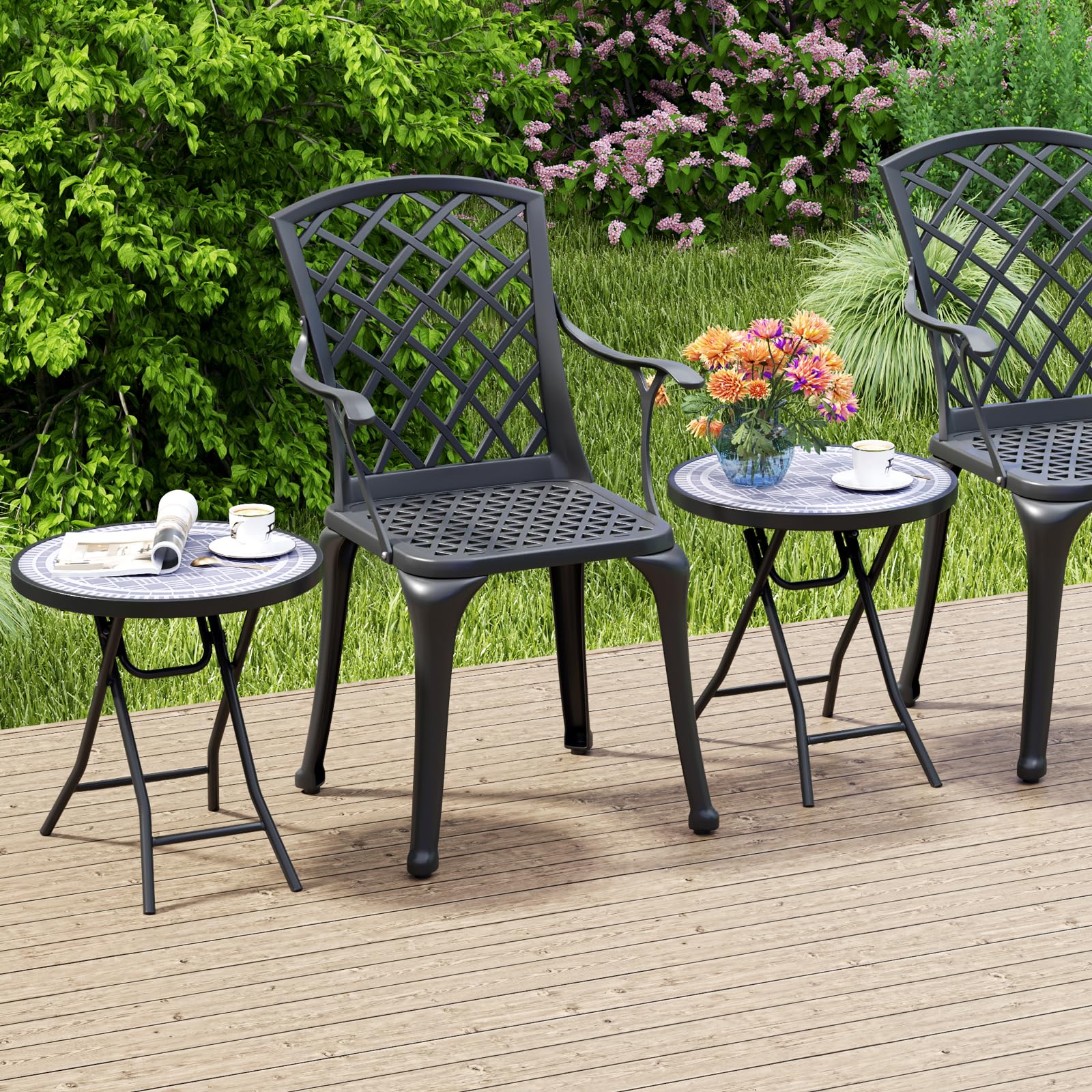 Tangkula Round Folding Side Table