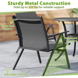 Tangkula Patio Chairs with Breathable Mesh Fabric and Metal Frame