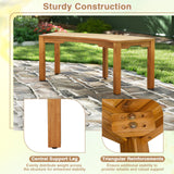 Tangkula Outdoor Acacia Wood Curved Garden Bench Fire Pit Bench Seat
