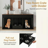 Tangkula 71 Inch Double Dog Crate Furniture